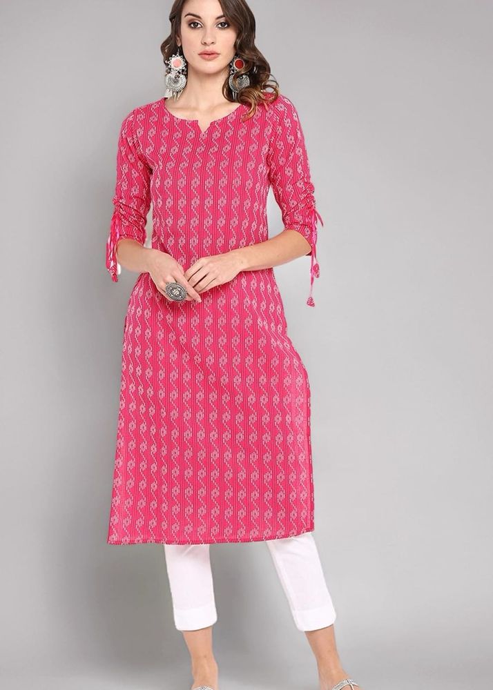 JANASYA Pink Kurta (without pants) | Size XS