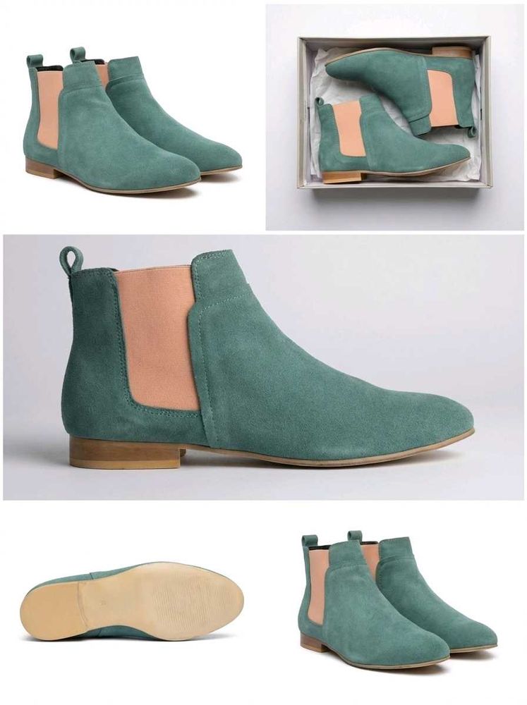 Stylish Green Chelsea leather Boots(All Sizes Avai