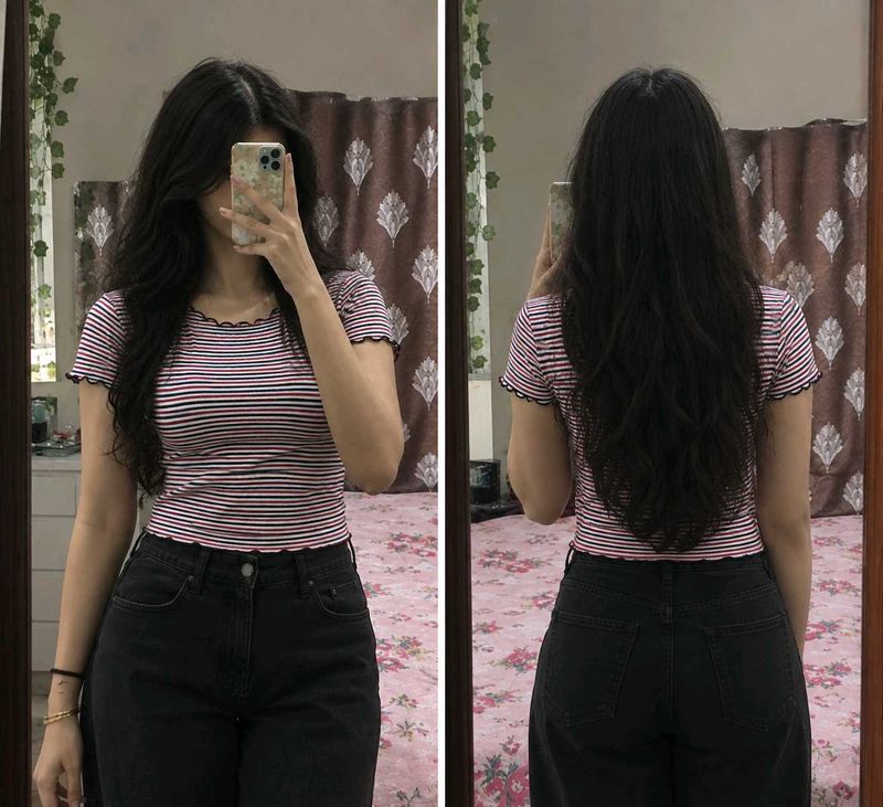 Striped Ruffle Tee 🌷