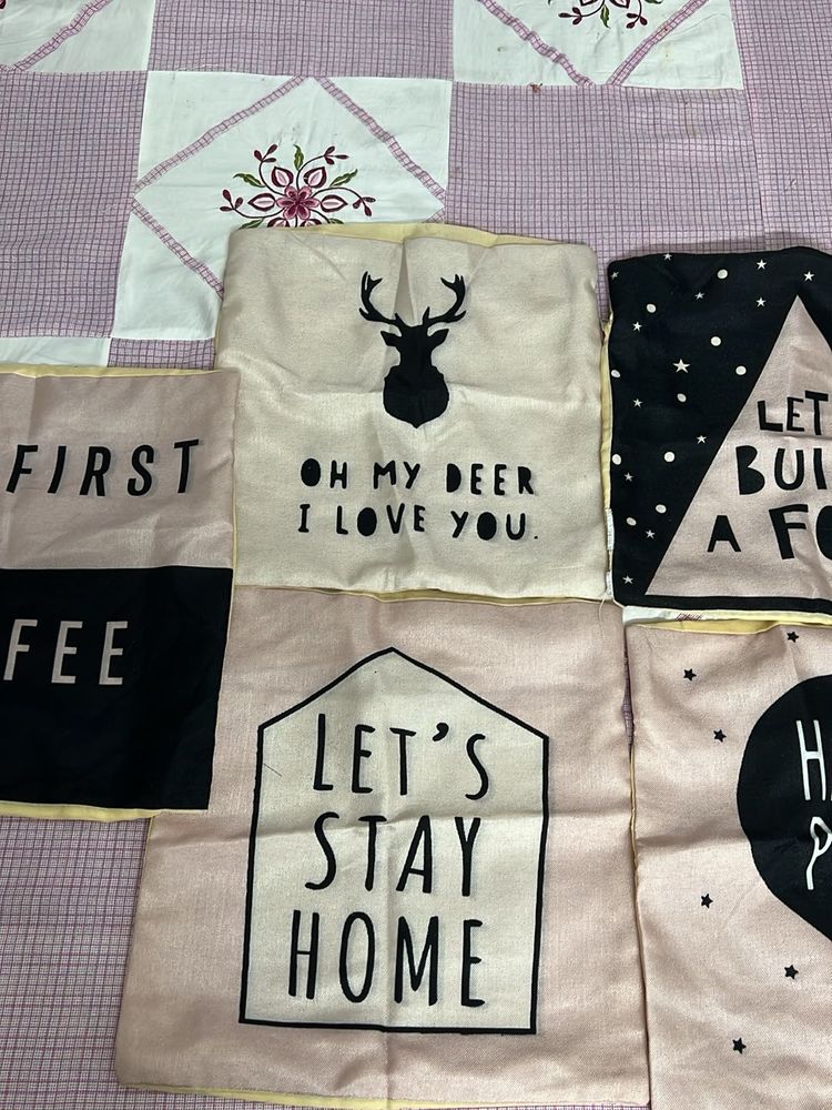 Decorative Graphic Print Pillow Covers (Set)