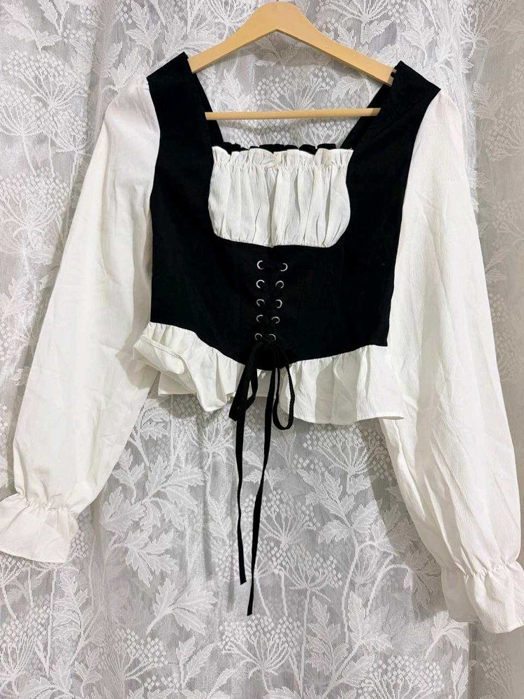 black &amp; white corset