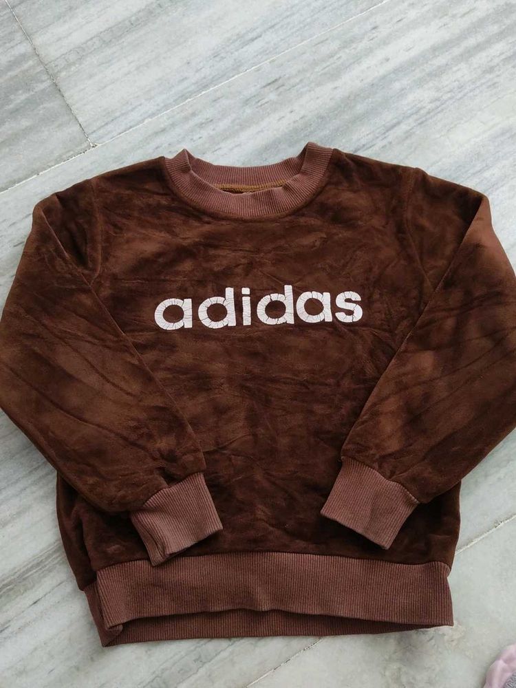 Adidas Brown Velvet Sweatshirt