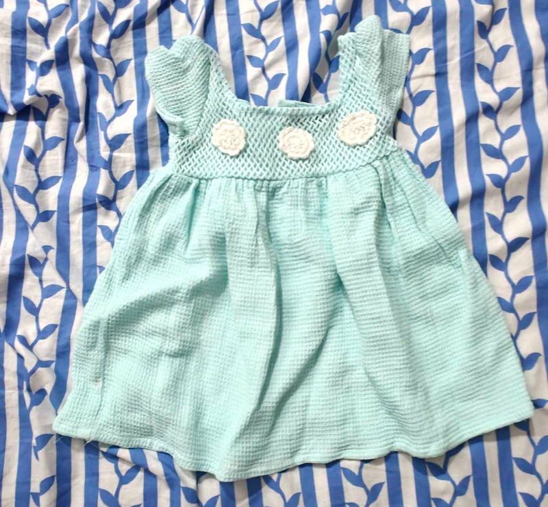 Baby Girl's Light Blue Waffle Dress