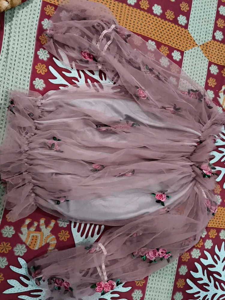 Sheer Embroidered Floral Blouse