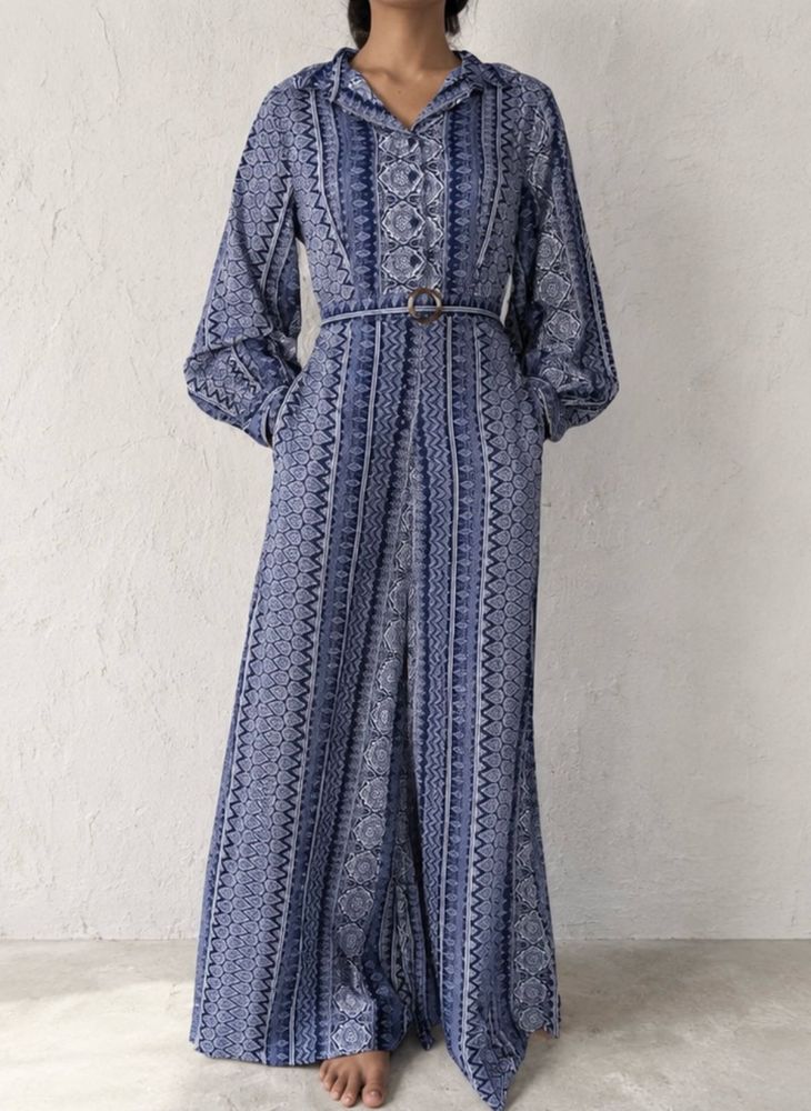 Boho Print Wide Leg Karina Jumpsuit