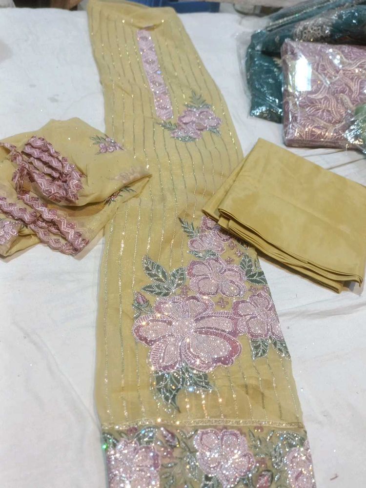 Stunning Yellow suit Set with Embroidery