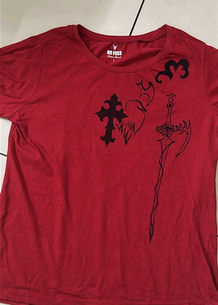 Graphic Print Red T-Shirt