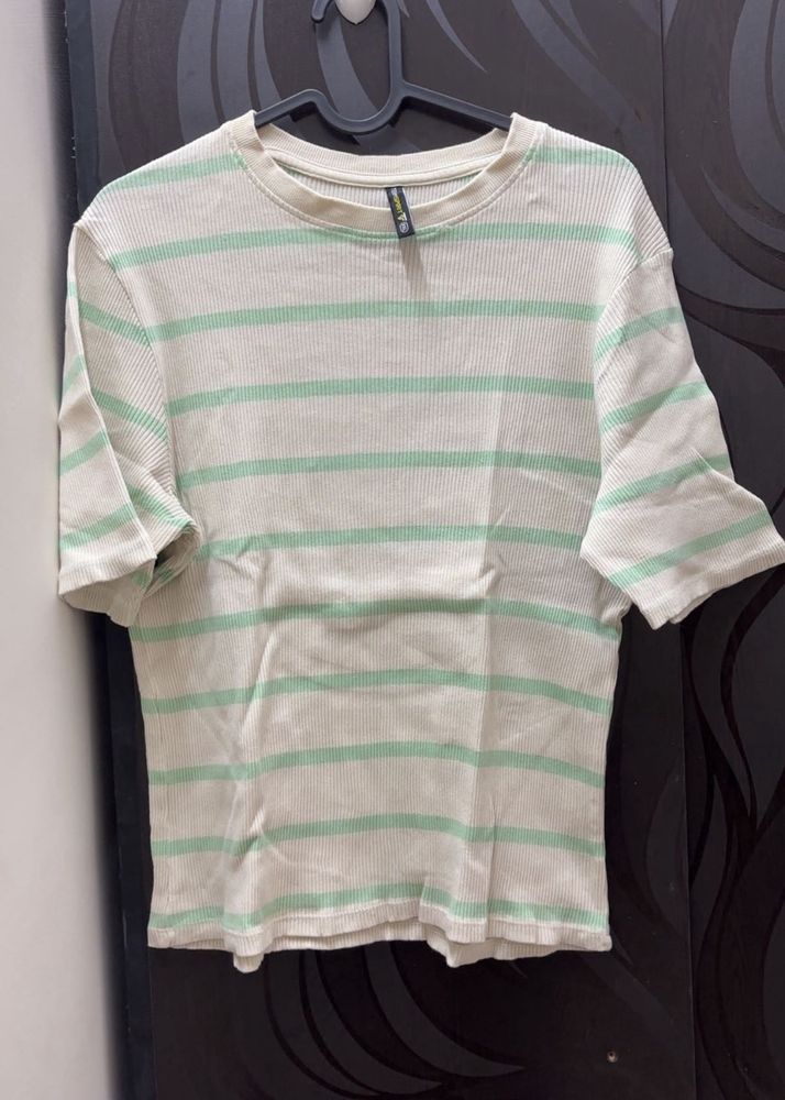 Striped Ribbed Crop Top
