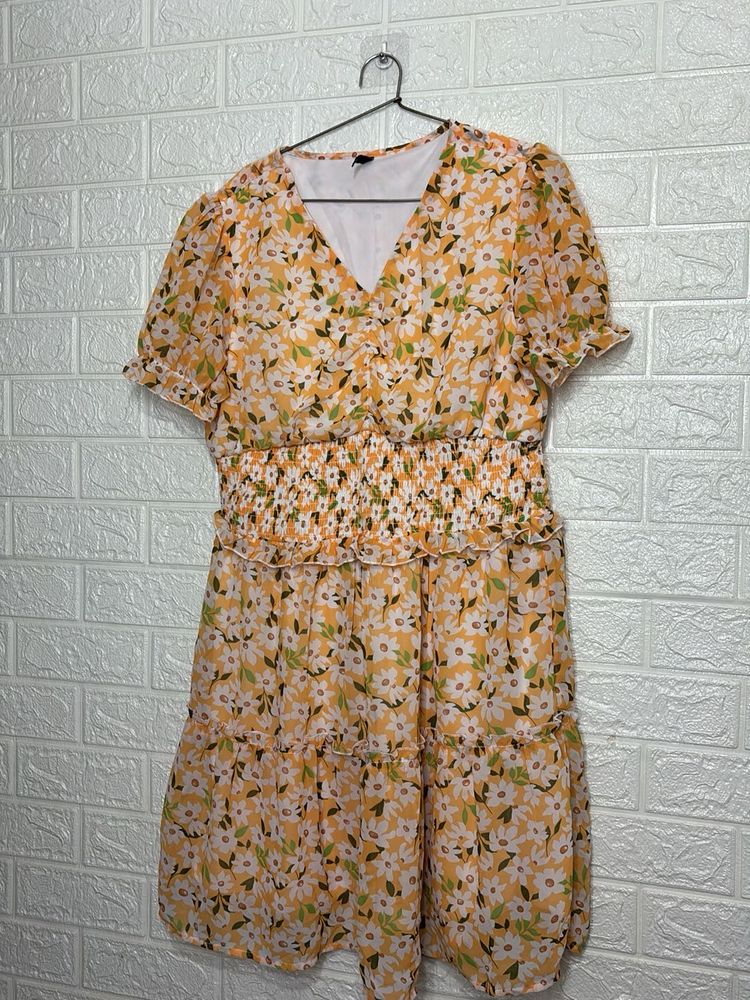 Floral Print Tiered Mini Dress