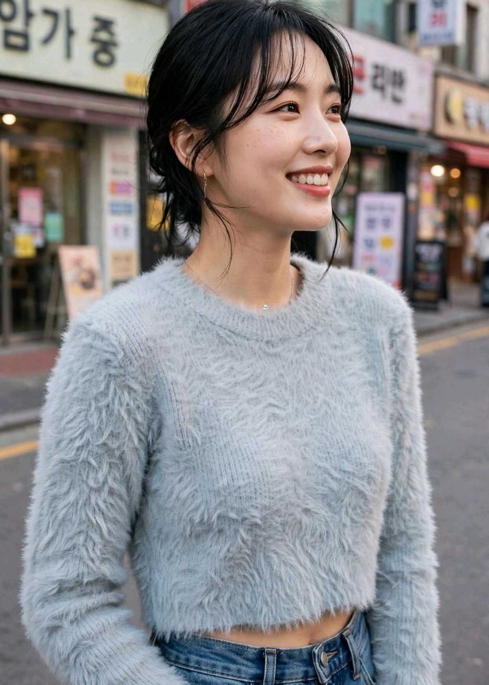 Cozy Faux Fur Cropped Sweater