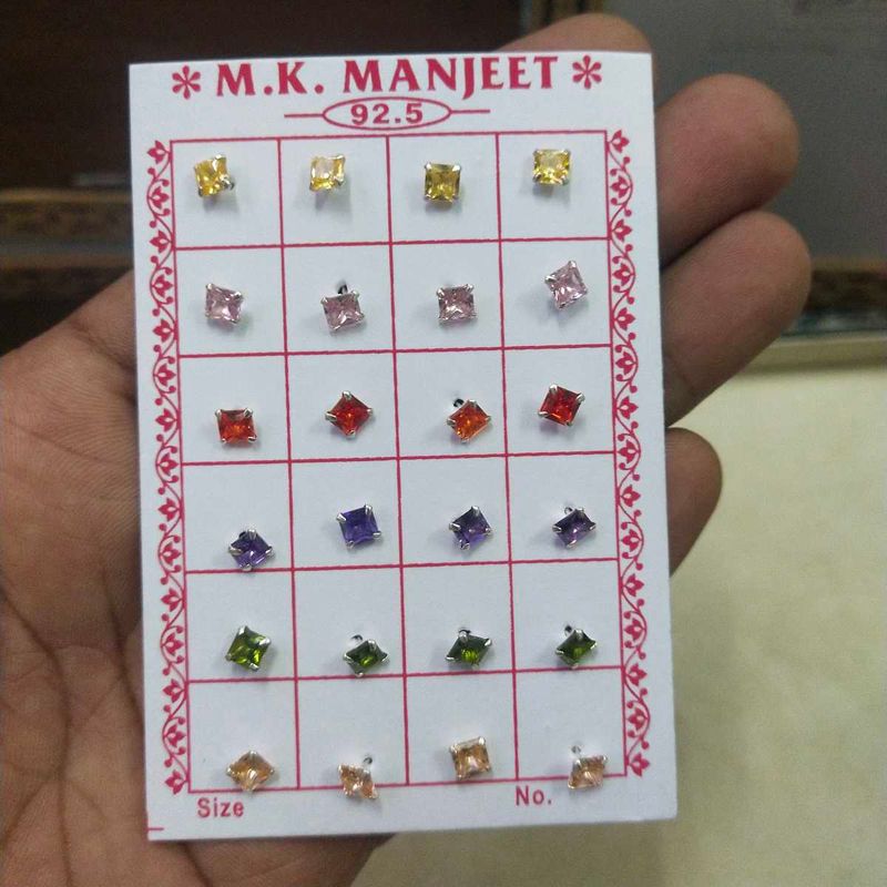 92.5 Pure Silver Dimond Nose/Ear Earings1 pair