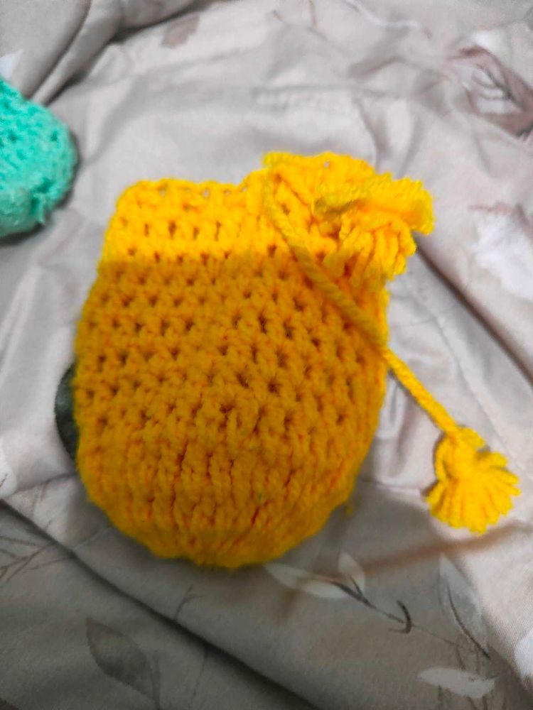 Yellow Crochet milk bottle cover