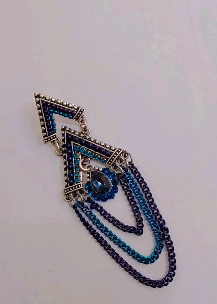 Blue Geometric Dangle Earrings