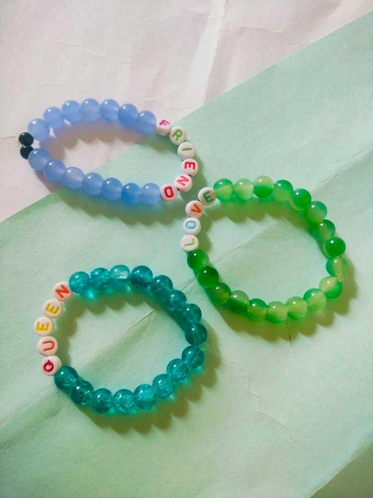 Name Beaded Bracelet Combo Of 3
