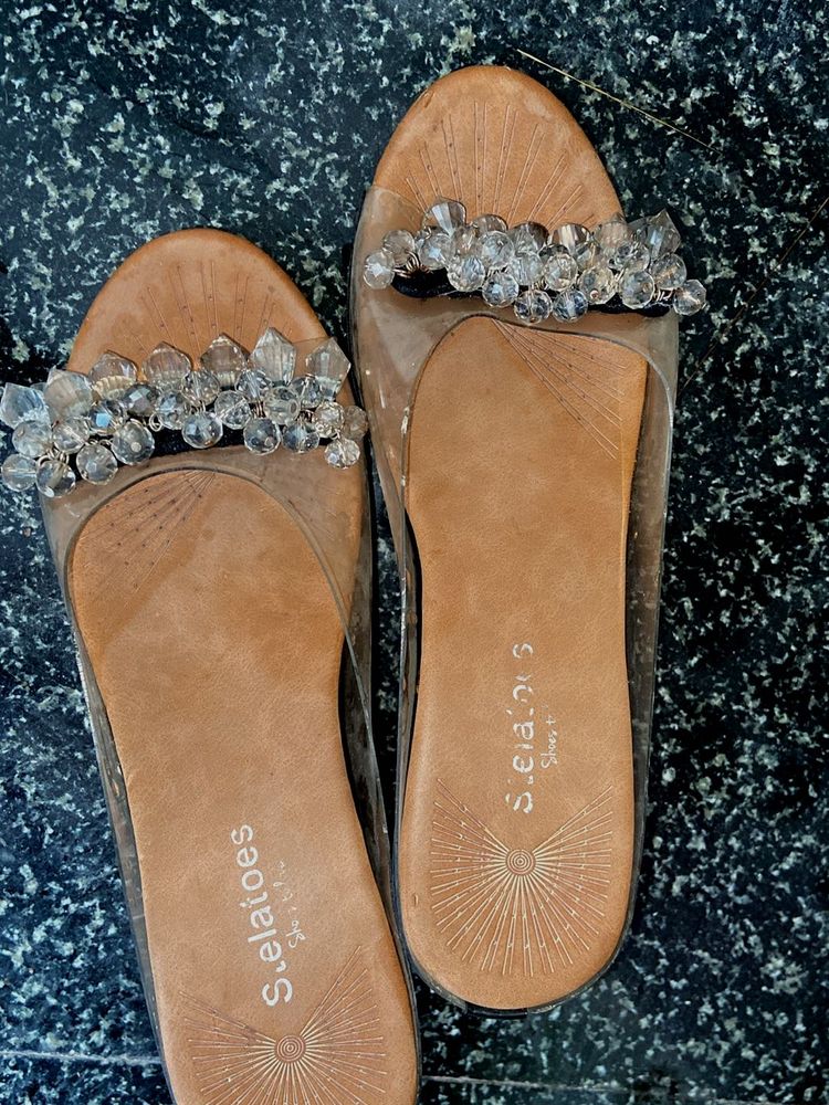 Amazon Sparkling Embellished Flat Sandals