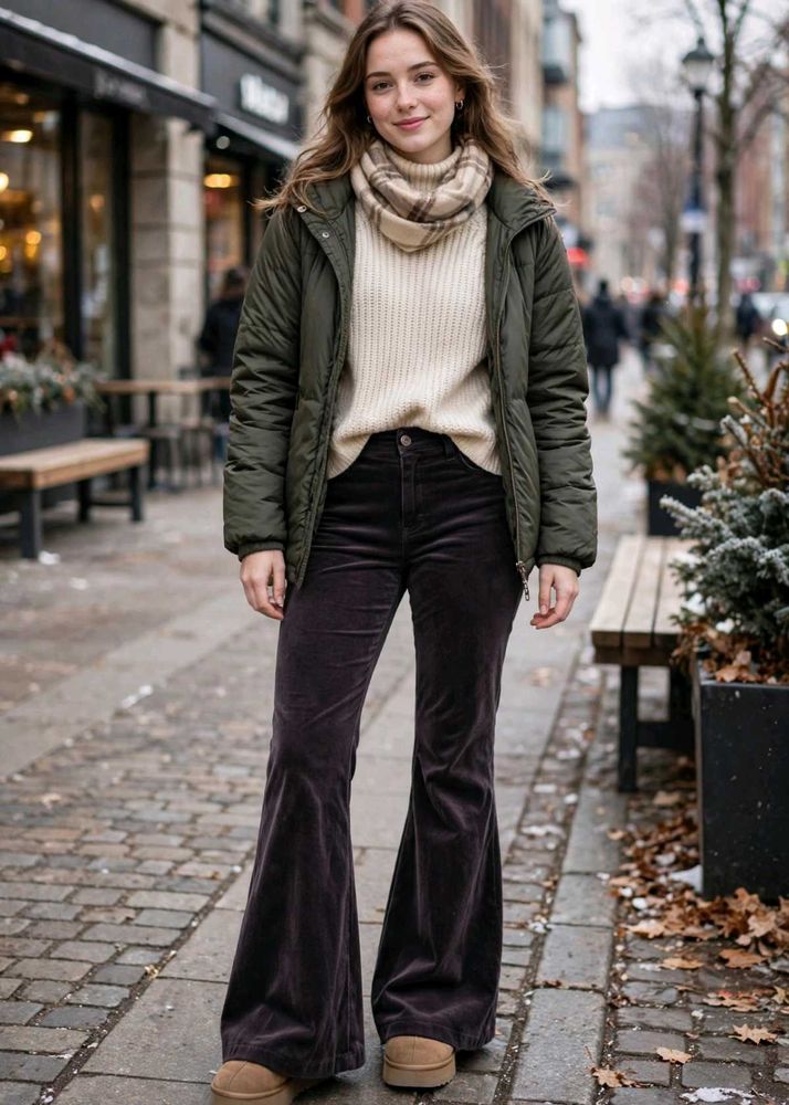 Flared Corduroy  valvet Pants
