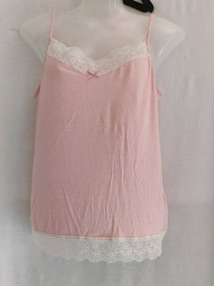 ESmara Pink Lace Trim Camisole