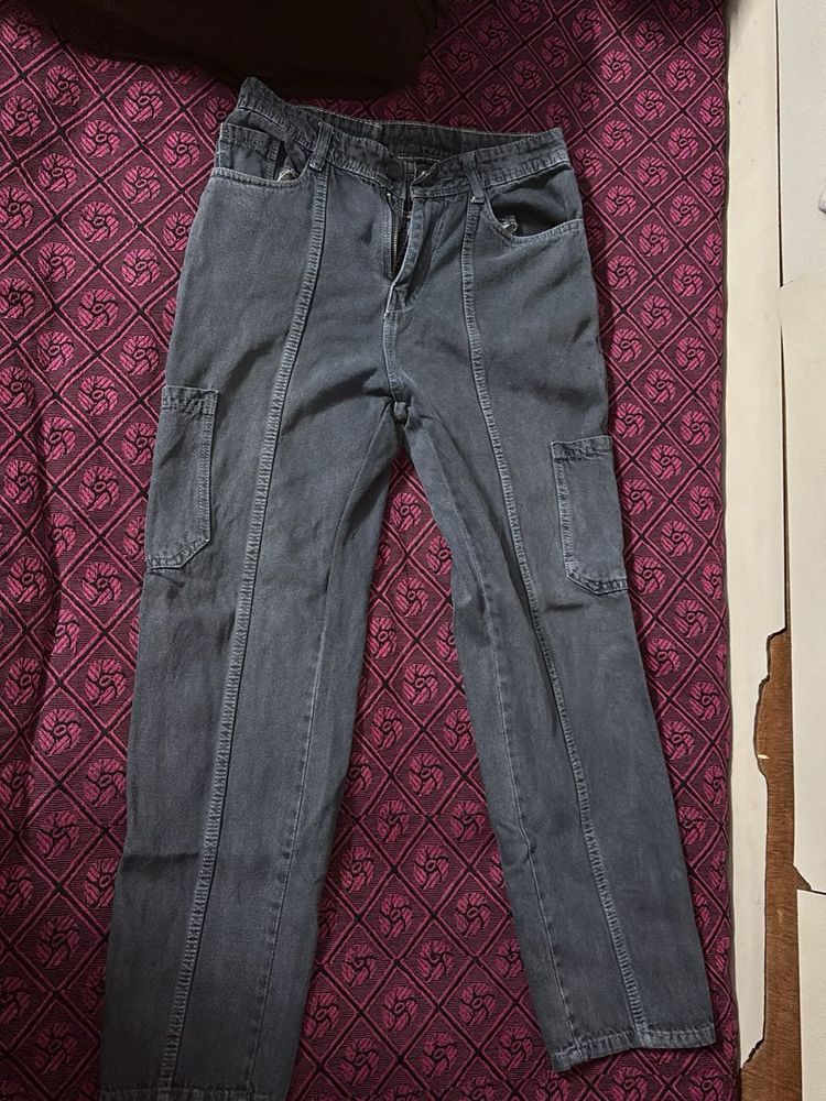 Grey Cargo Jeans