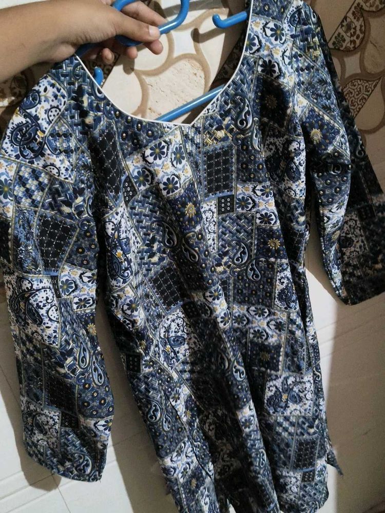Blue Patchwork Kurta plazzo