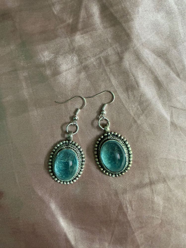 Y2k Vintage boho Blue Gemstone Earrings
