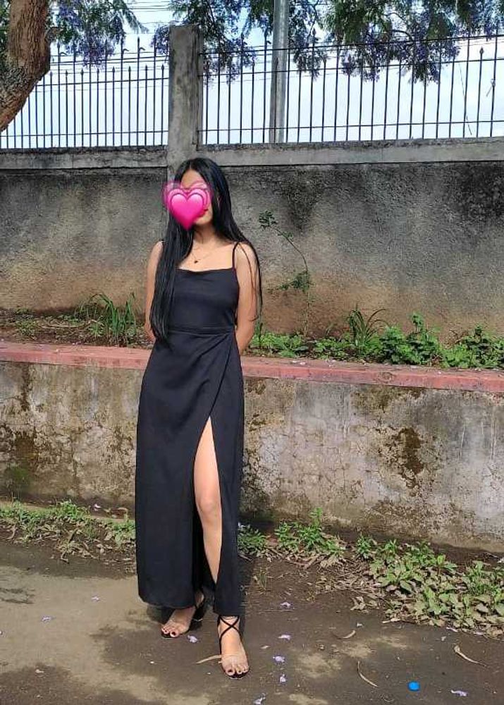 Elegant Black Slit Dress