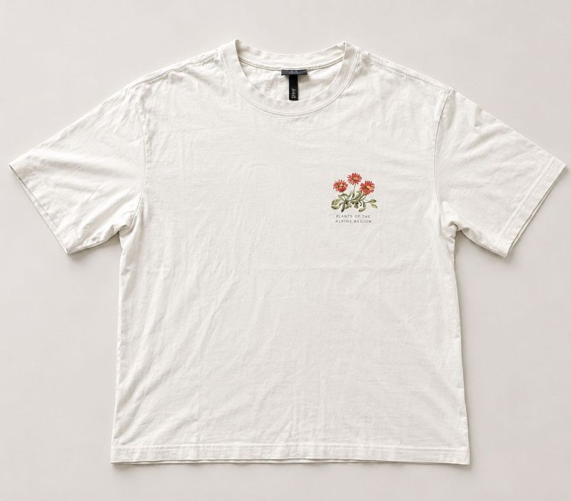 H&amp;M Men’s Cream Graphic Loose Fit T-Shirt