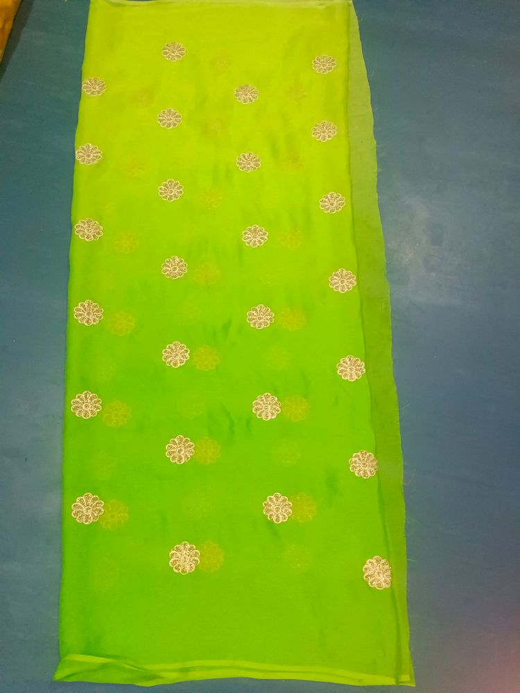 2 Meter Green Georgette Fabric,Kapda,Suit Material