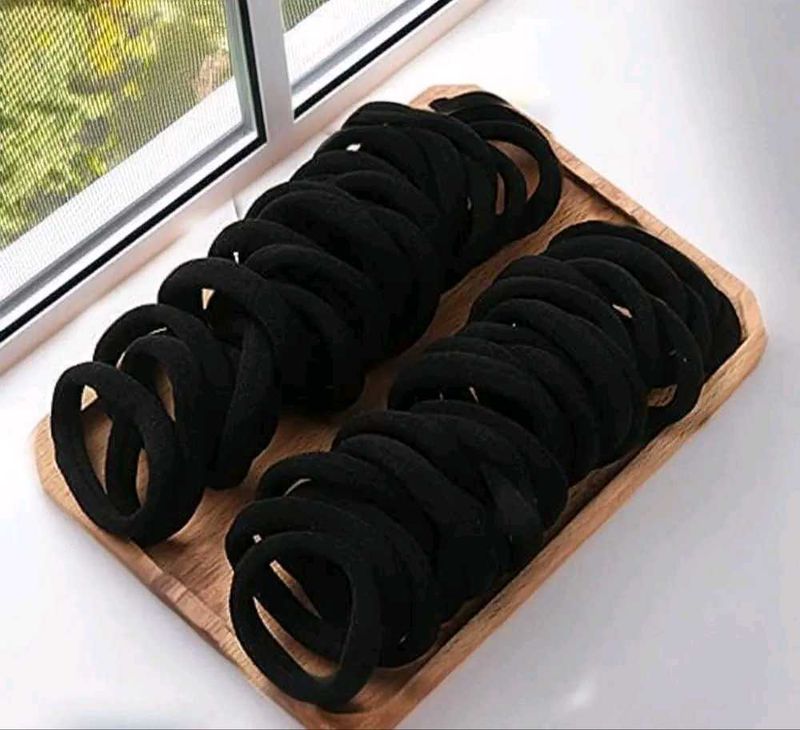 Premium Black Hair Rubber Bands (Pack of 30)
