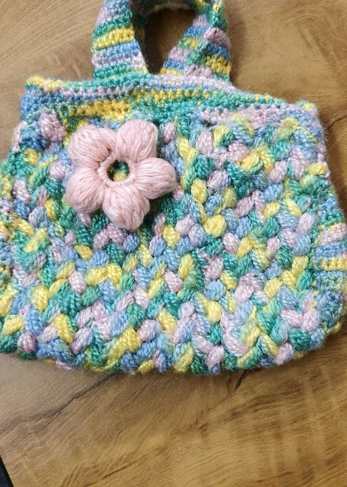 Handmade Crocheted Flower Bag