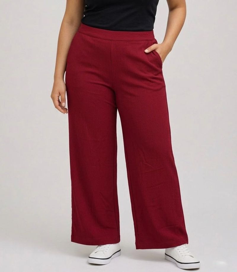 Maroon Wide Leg Pants
