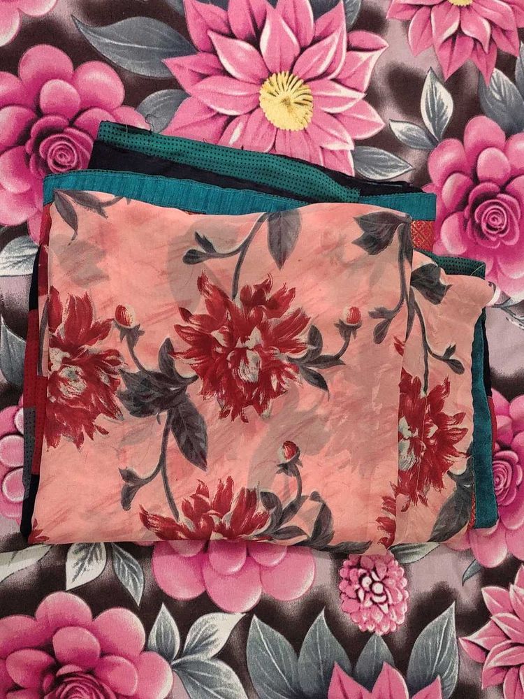 Beautiful Floral Print Saree