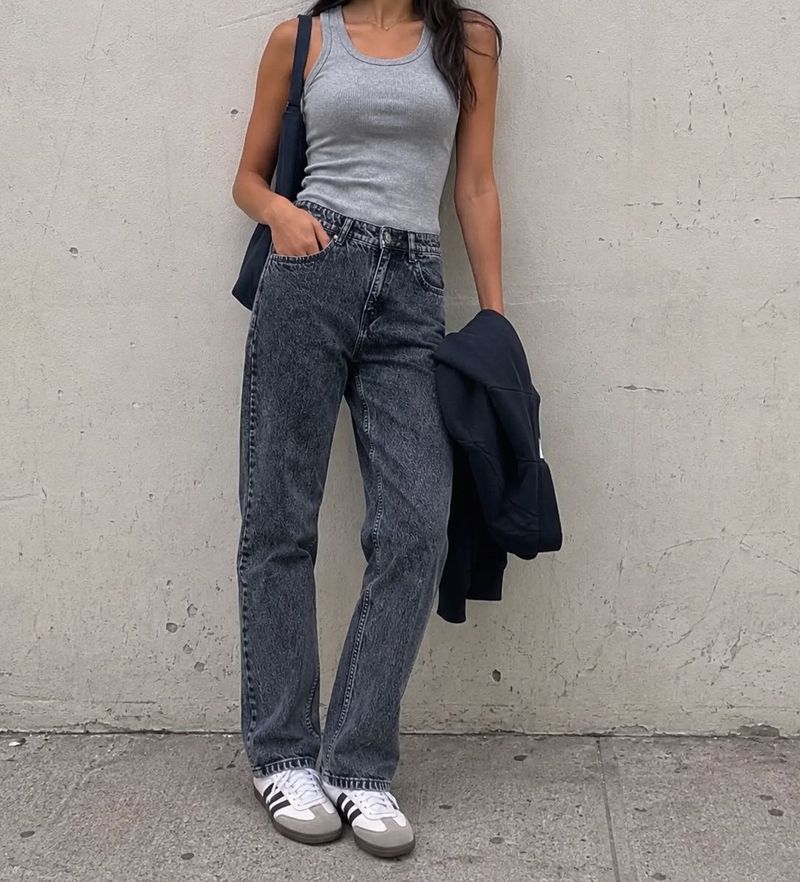 Charcoal Straight Leg Jeans
