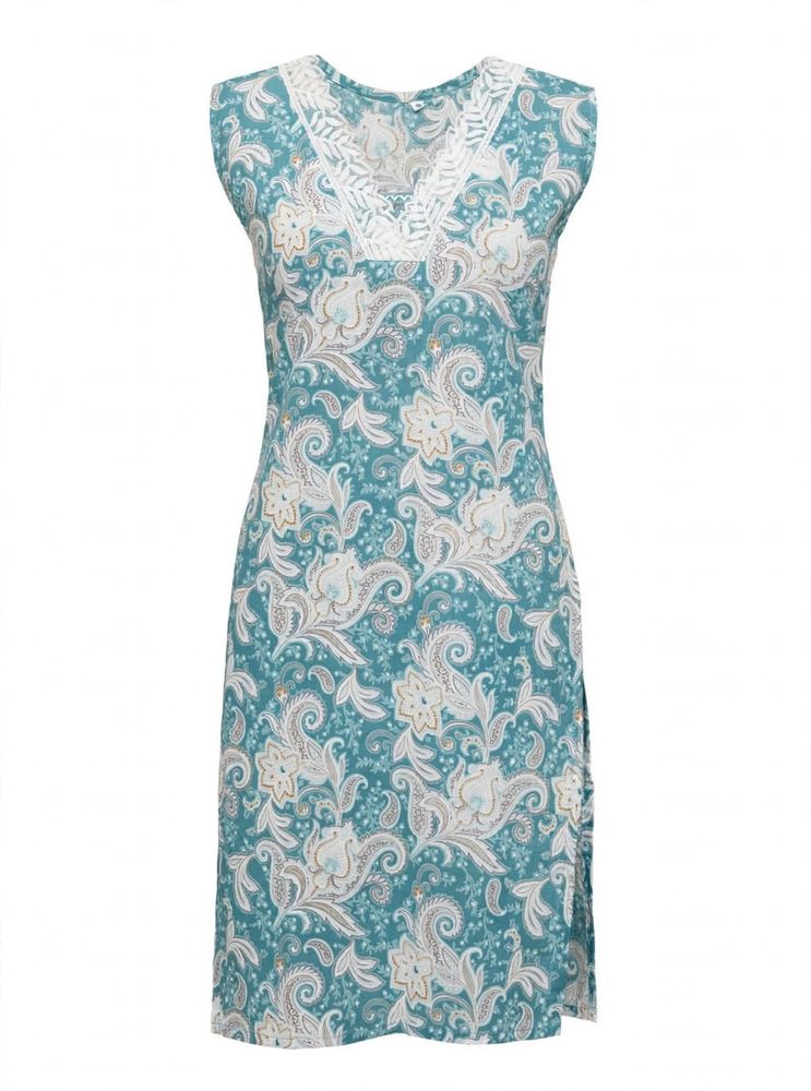 Boho Paisley Print Sleeveless Kurta set