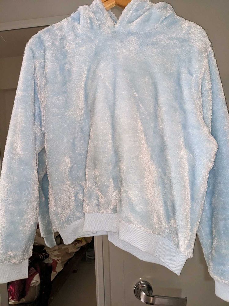 Fluffy Blue Hoodie