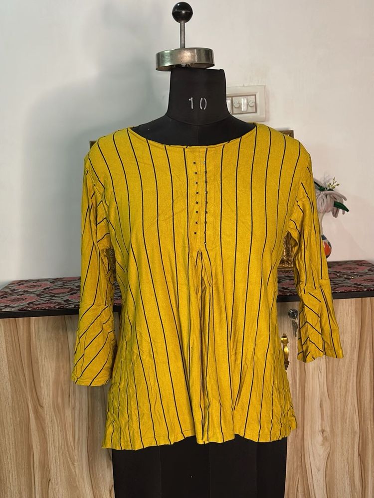 Yellow Striped Kurta