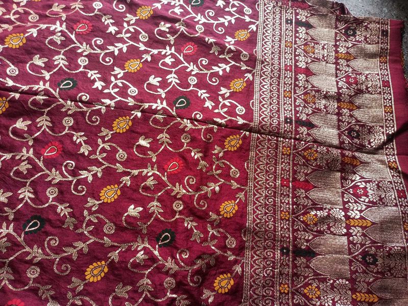 Maroon Banarasi Fabric