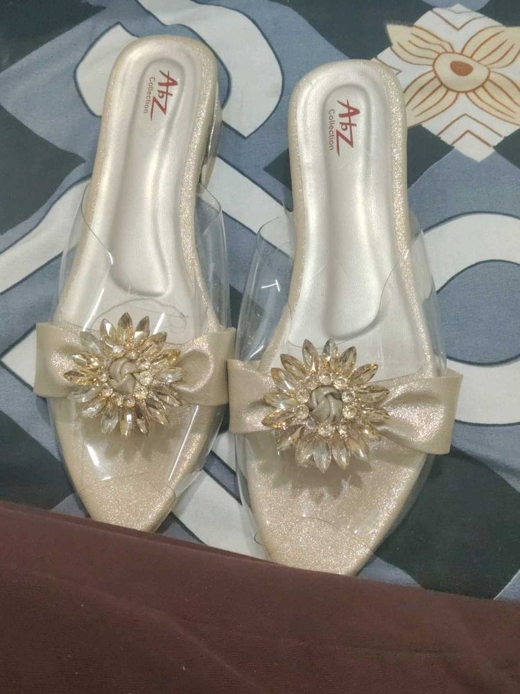 Sparkling Embellished Flat Sandals