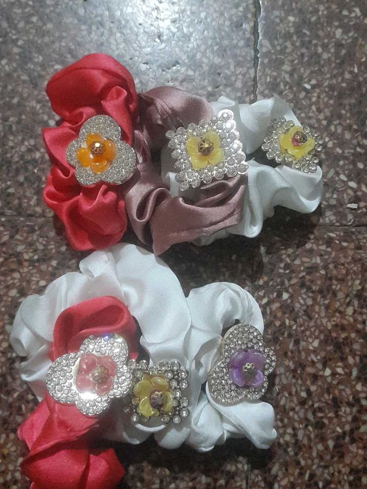 Chic Embellished Scrunchie Set 6