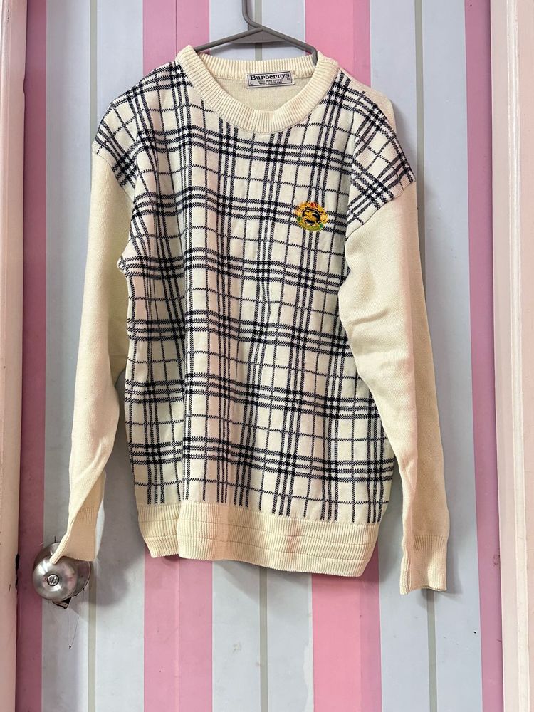 Vintage Burberry Plaid Sweater