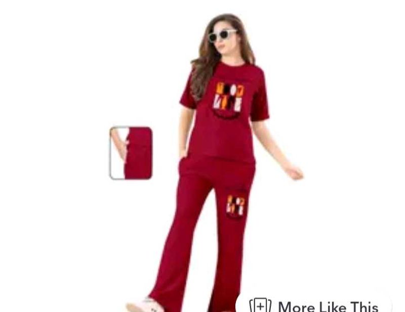 Maroon T-shirt and Pant Set
