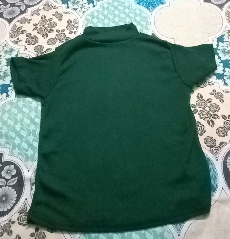 Forest Green Mock Neck Top