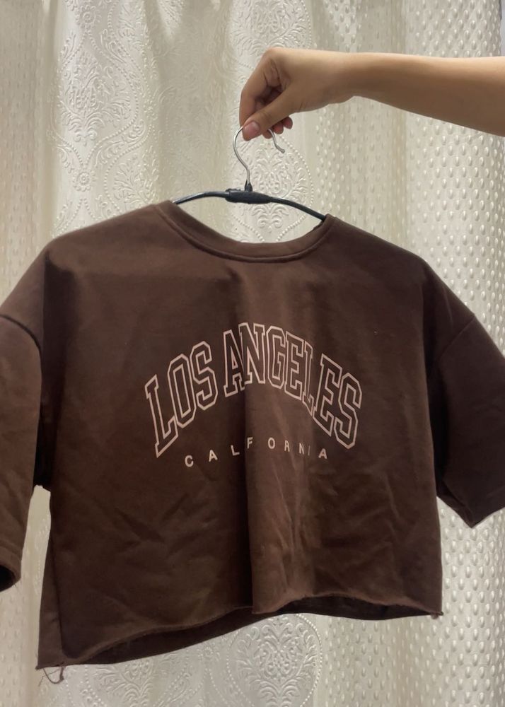 brown crop top