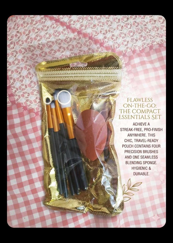 Compact Makeup Brush &amp; Sponge Set