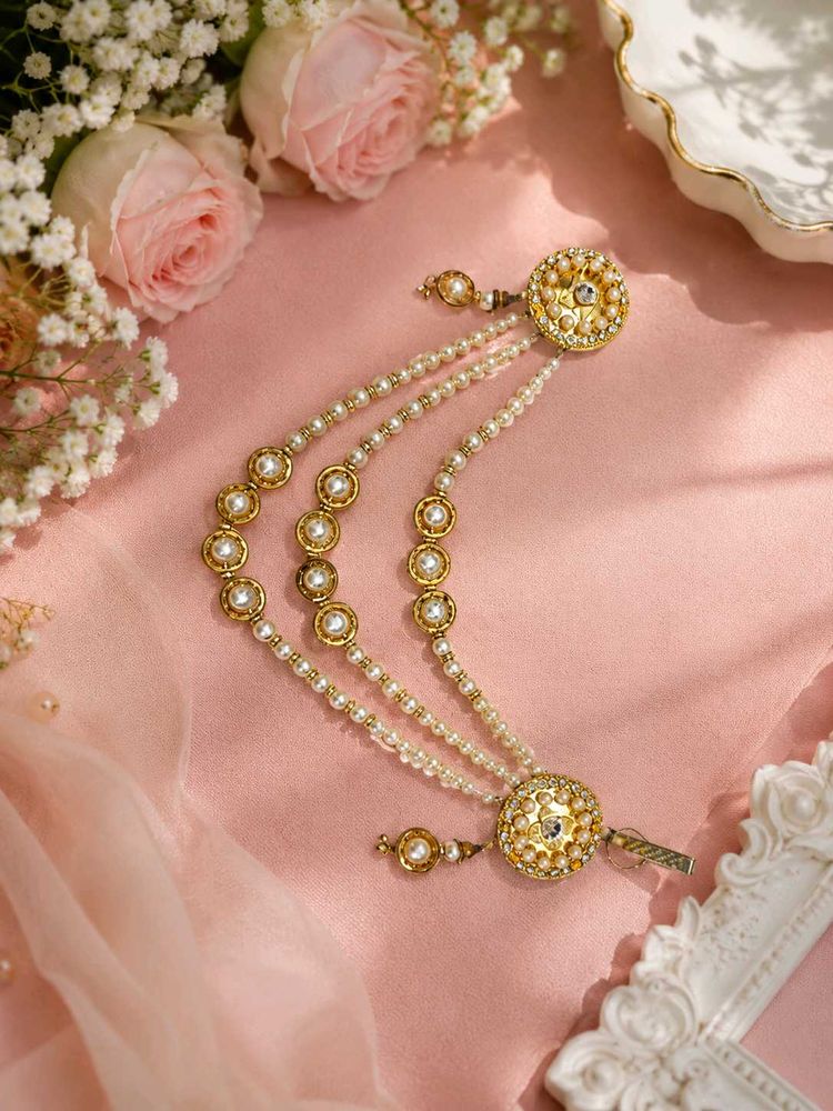 Exquisite Pearl &amp; Gold kamarband