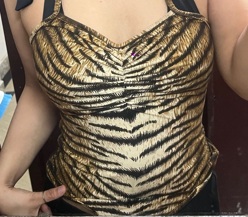 Shein Tiger Print One Piece bodysuit