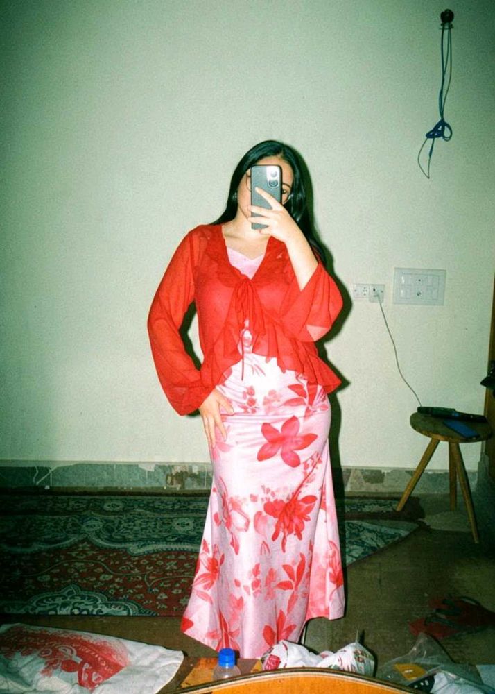 Floral Print Ethnic Gown