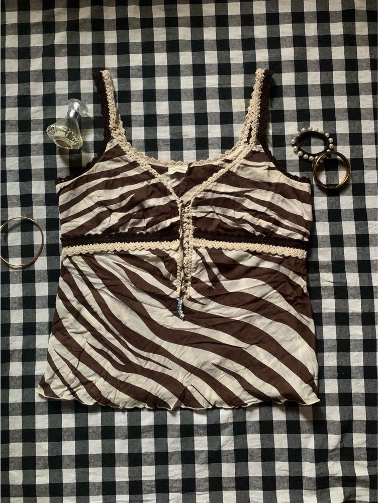 Stylish Zebra Print Camisole Top