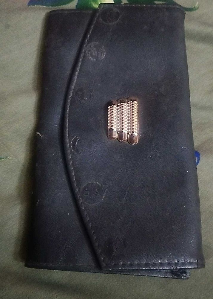 Stylish Black Wallet with Embellishment