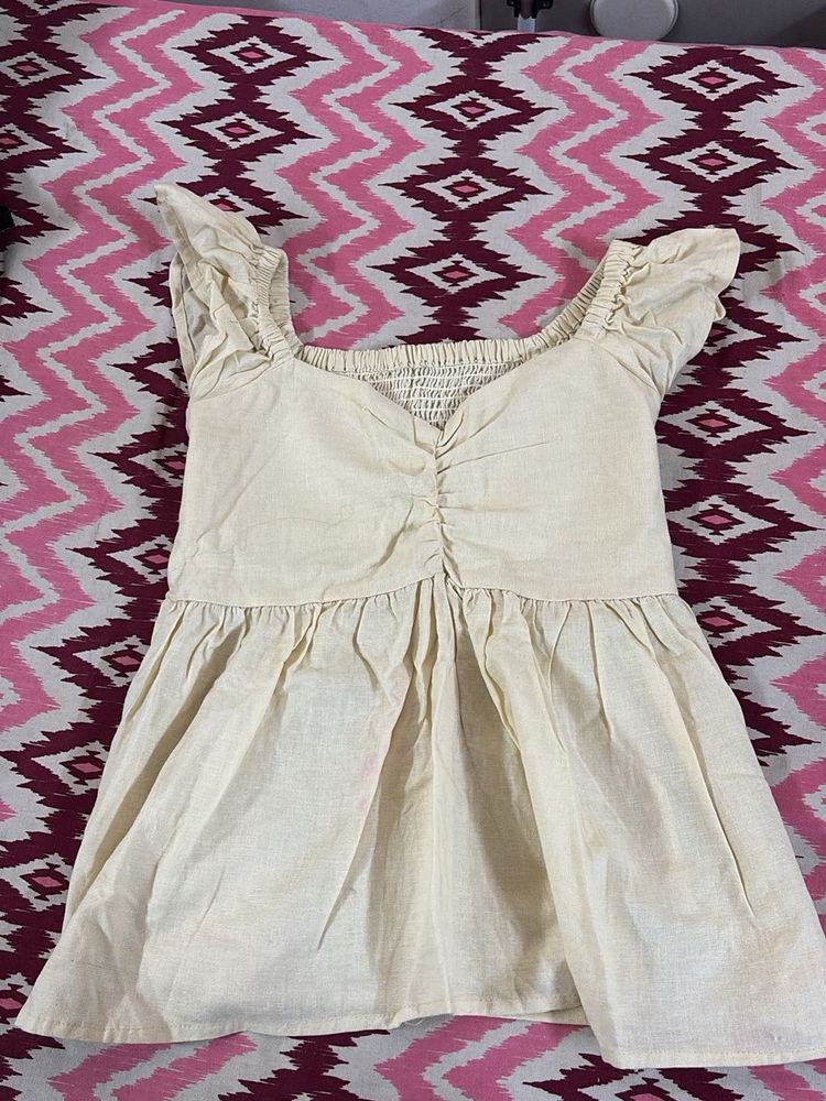 Cute Cream Peplum Top