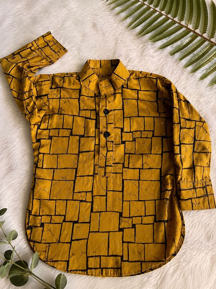 Stylish Yellow Printed Kurta